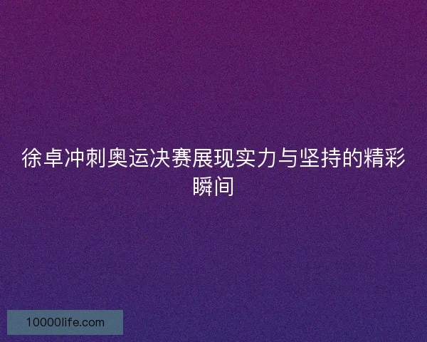 徐卓冲刺奥运决赛展现实力与坚持的精彩瞬间