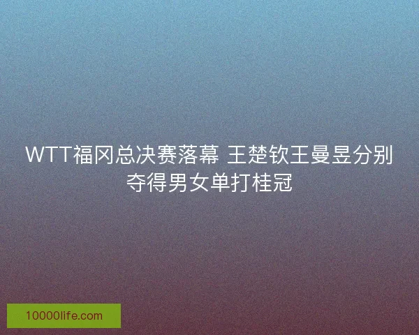 WTT福冈总决赛落幕 王楚钦王曼昱分别夺得男女单打桂冠